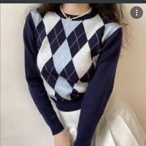 Shein cropped navy sweater